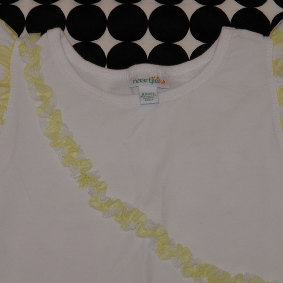 SOLD/////////////Naartjie Flutter Tank White Yellow Tulle Size 10 - Picture 2 of 2